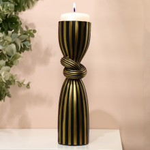 Подсвечник для одной свечи «Узел», цвет черно-золотой 39 х 10,5 х 10,5 см