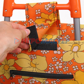 Тележка хозяйственная с сумкой (93*30*34см, колеса 16см,грузоподъемность до 30 кг) Оранжевая