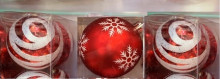 Новогодние шары 6 см (набор 3 шт) "Загадка", Красный