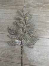 Ветка декоративная "Зимние листья" 70 см, Серебро