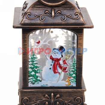 Сувенир с подсветкой Christmas "Фонарь - Зиминий переполох" 13х7,3х7,3 см (работает от 3х батареек ААА)