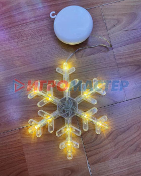 Световые фигуры Фигура светодиодная "Снежинка" 16х14 см (батарейки 3 ААА), 1 реж, Белый
