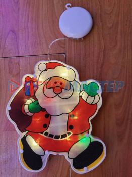 Световые фигуры Фигура светодиодная "Дед Мороз с подарком" 18*21 см (батарейки 3 ААА), 1 режим