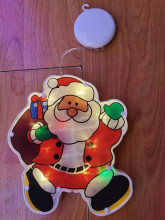 Фигура светодиодная "Дед Мороз с подарком" 18*21 см (батарейки 3 ААА), 1 режим
