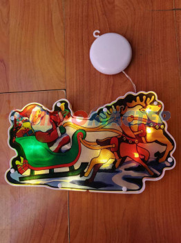 Световые фигуры Фигура светодиодная "Дед Мороз в санях" 15*26 см (батарейки 3 ААА), 1 режим