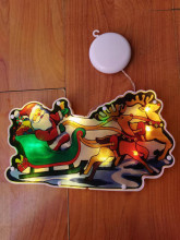 Фигура светодиодная "Дед Мороз в санях" 15*26 см (батарейки 3 ААА), 1 режим