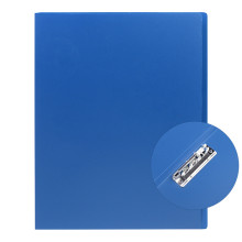 Папка с боковым прижимом A4, 500 мкм, фактура &quot;песок&quot; непрозрачная синяя