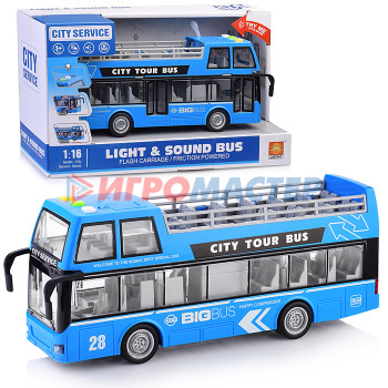 Транспорт и спецтехника электрифицированные Автобус WY916B 1:16 (свет, звук) на батарейках, в коробке