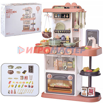 Игровые модули для девочек Игровой набор кухня 889-184 &quot;Готовим вместе&quot; (43 предмета) (свет, звук) в коробке