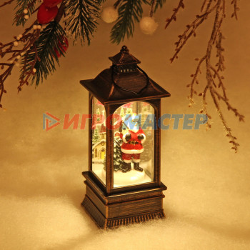 Сувенир с подсветкой Christmas "Фонарь - Дед Мороз" 12,8х5,4 см (3хAG13)