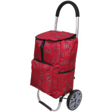 Тележка хозяйственная с сумкой (100*40*35см, колеса 21см,грузоподъемность до50 кг) HQ красная