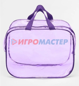 Косметички Косметичка прозрачная "MALINKA SHOP", цвет фиолетовый раф, 28*20*15см