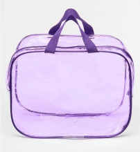 Косметичка прозрачная "MALINKA SHOP", цвет фиолетовый раф, 28*20*15см