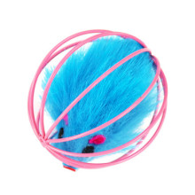 Игрушка - мячик для кошек "ИГРУЛИК", мышка, цвет розовый / голубой, d - 6см