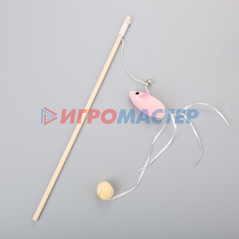 Dove, Ultra Doux, Fructis Игрушка - дразнилка на палочке "ЦапЦап", мышка с колокольчиком, цвет розовый, 40см ( пакет с подвесом)