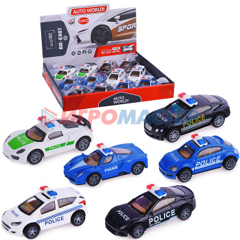 Коллекционные модели Машина QZ208-2B &quot;Police&quot; в ассортименте, (металл.) в коробке