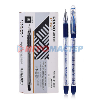 Ручки гелевые Ручка гелевая  Piano RG- 2121 с синими чернилами  0,5 мм, с резиновым грипом 
