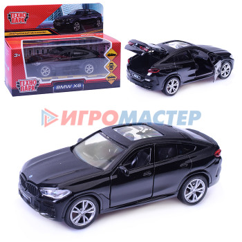 Коллекционные модели Машина металл BMW X6, 12 см, (двери, багаж, черный) инерц. в коробке