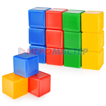 Строительные наборы (пластик) Кубики цветные (12 элементов)