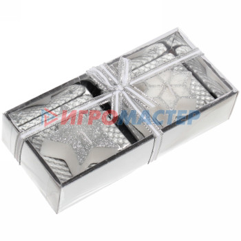 Свечи новогодние "Искры" 18.5x8.5x4 см, серебро