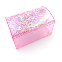 Шкатулка пластиковая с зеркалом "KiKi HAUS", сундучок, цвет розовый, 14.5*9.5*9см (в пакете)