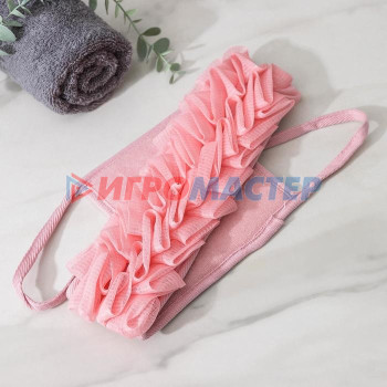 Мочалки комбинированные и скрабирующие Мочалка для тела "Premium - Sandal", цвет розовый, 70*10см