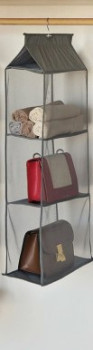 Подвесные полки для хранения Органайзер подвесной для хранения вещей "ИДЕЯДОМА", цвет серый, 3 секции, 89*40*17см