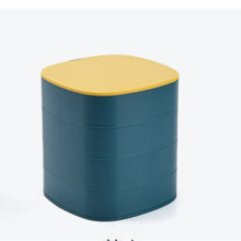 Органайзер для хранения с зеркалом "ПИОНТО", цвет лазурный, 12*11см (упаковка коробка)
