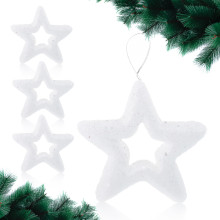 Набор новогодних украшений &quot;Звезды&quot; S0825 белые, в пакете