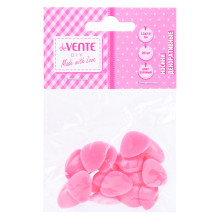 Носики декоративные пластиковые, размер 15x20 мм, 20 шт, цвет розовый, в пластиковом пакет