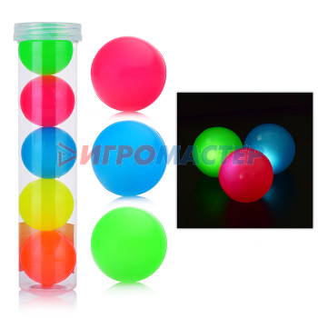 Мяч-прыгун (каучук), мячи-трансформеры Мяч 00-3016 &quot;Цветная фантазия-1&quot; (4,5 см), со светом, в тубе