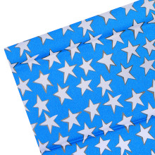 Бумага тишью c орнаментом &quot;Белые звезды на синем фоне&quot; 50x70 см, 17 г/м², 5 л, пластиковый 