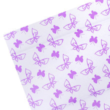 Бумага тишью c орнаментом &quot;Фиолетовые бабочки на белом фоне&quot; 50x70 см, 17 г/м², 5 л, пласти
