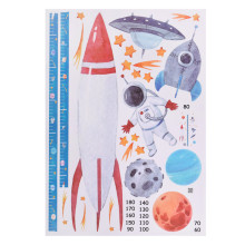 Интерьерная наклейка ростомер &quot;Космонавт&quot; 50x70 см, ПВХ,в пластиковом пакете с блистерным п