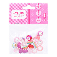 Бусины-шармы декоративные &quot;Pink Sunset&quot; акриловые, 8x14 мм, 20 шт, в пластиковом пакете с б