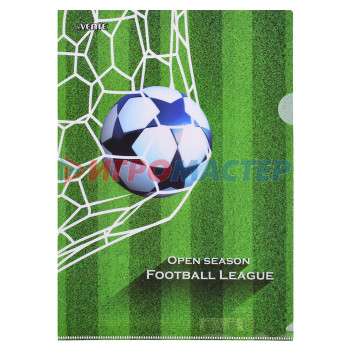 Папки-уголки пластиковые Папка-уголок &quot;Football League&quot; A4 (220x310 мм), 150 мкм, непрозрачная с рисунком, индивидуа