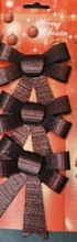 Бант на ёлку "Элегант" 10*11 см (набор 3 шт), Черный шоколад
