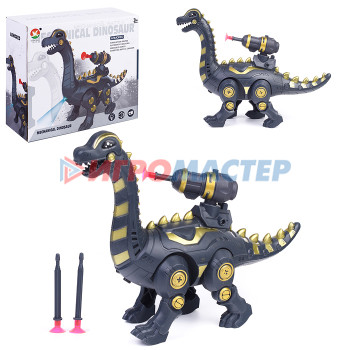 Интерактивные животные, персонажи Динозавр 666-43A &quot;Тиранозавр&quot; стреляет присосками, на батарейках, в ассортименте, в коробке