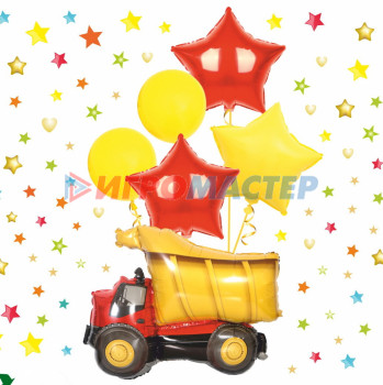 Воздушные шары 6 шт, "Весёлый грузовичок" (Грузовичок-77см ,45см,12"/24см,)