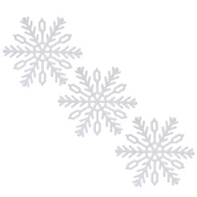 Набор новогодних украшений S1758 &quot;Белоснежная снежинка&quot; (7см х 3шт)