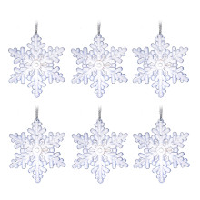 Набор новогодних украшений S1860 &quot;Снежинка кристальная&quot; (5см х 6шт)