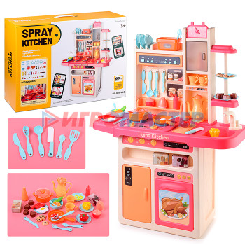 Игровые модули для девочек Игровой набор кухня 889-240 &quot;Гурман&quot; (свет, звук) 69 предметов, в коробке