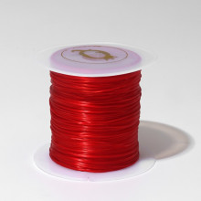 Нить силиконовая (резинка) d=0.5мм, L=10м (прочность 2250 денье), цвет красный