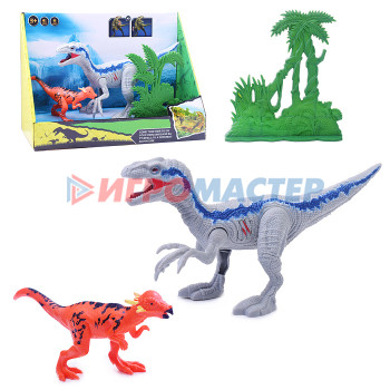 Интерактивные животные, персонажи Набор динозавров 12009 &quot;Эра динозавров&quot; на батарейках, в коробке