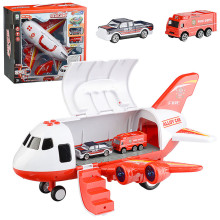 Игровой набор 660-A288 &quot;Самолет&quot; с машинками, в коробке (красный)