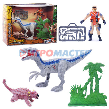 Интерактивные животные, персонажи Игровой набор 22102 &quot;Динозавры&quot; на батарейках, в коробке