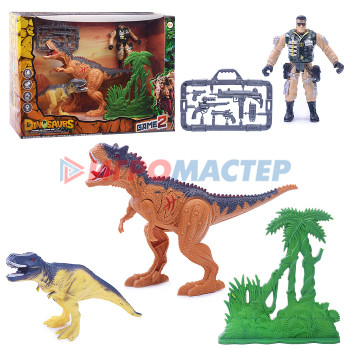 Интерактивные животные, персонажи Игровой набор 22101 &quot;Война динозавров&quot; на батарейках, в коробке