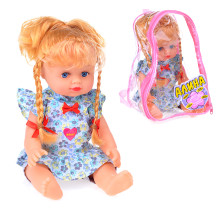 Кукла 5514 &quot;Алина&quot; озвученная, в синем платье, в рюкзаке