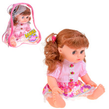 Кукла 5505 &quot;Алина&quot; озвуч. в платье с цветами, в рюкзаке