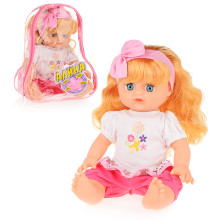 Кукла 5298 &quot;Алина&quot; озвуч. в розовой повязке, в рюкзаке